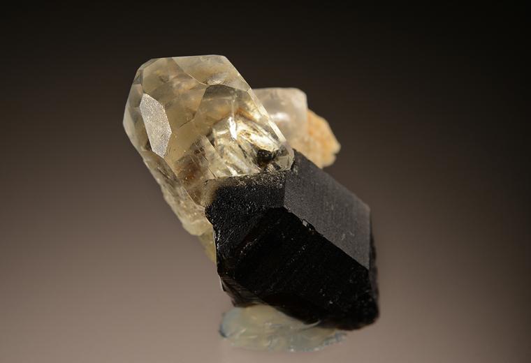 TOPAZ on QUARTZ var. Smoky with BERYL